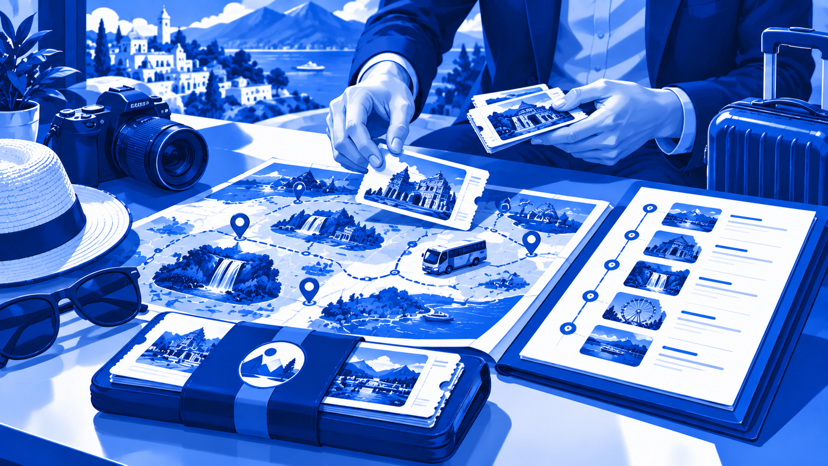 Tour operator packaging attraction tickets into a day tour itinerary